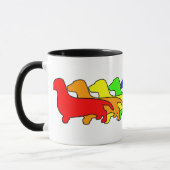 Regenbogen-Dackel Tasse (Links)