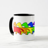 Regenbogen-Dackel Tasse (Vorderseite Links)