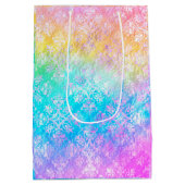 [Regenbogen Damast] Elegante Farbige Sanfte Pastel Mittlere Geschenktüte (Rückseite)