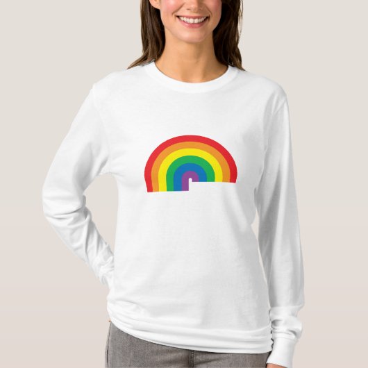 Regenbogen-Damen-lange Hülse T-Shirt (Vorderseite)