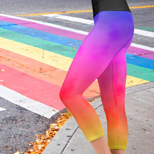 Regenbogen-Dampf Capri Leggings