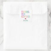 Regenbogen Danke Fürs Kommen Aufkleber (Tasche)