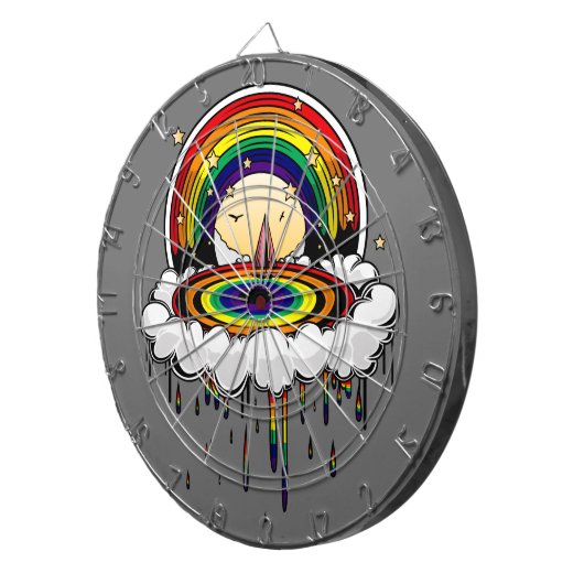 Regenbogen Dartscheibe (Vorderseite rechts)