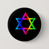 Regenbogen-Davidsstern Button (Vorderseite)