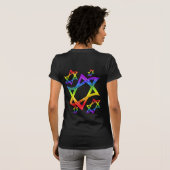 Regenbogen-Davidsstern die dunklen Shirts 2-Sided (Schwarz voll)