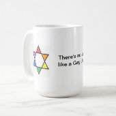Regenbogen-Davidsstern Kaffeetasse (Vorderseite Links)