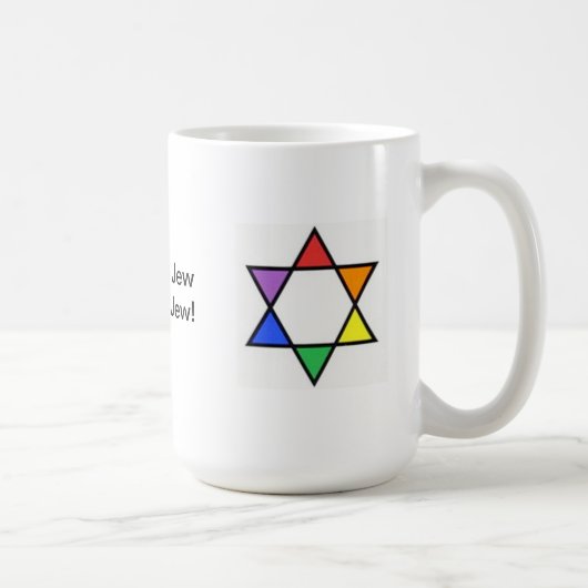 Regenbogen-Davidsstern Kaffeetasse (Rechts)