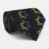 Regenbogen-Davidsstern Krawatte (Gerollt)