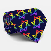 Regenbogen-Davidsstern Krawatte (Gerollt)