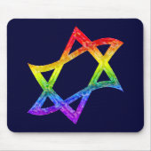 Regenbogen-Davidsstern Mousepad (Vorne)