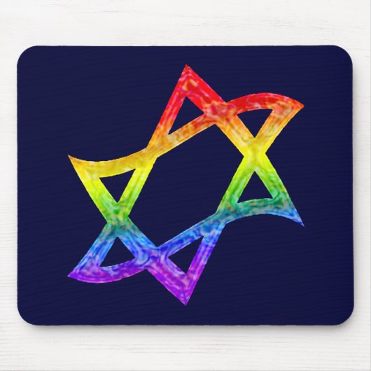 Regenbogen-Davidsstern Mousepad (Vorne)