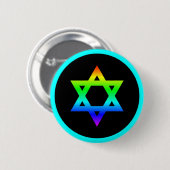 Regenbogen-Davidstern Button (Vorne & Hinten)