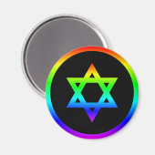 Regenbogen-Davidstern Magnet (Vorderseite/Rückseite)
