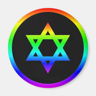 Regenbogen-Davidstern Magnet
