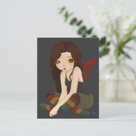 Regenbogen Deck - traurige Fee Postkarte (Stehend Vorderseite)