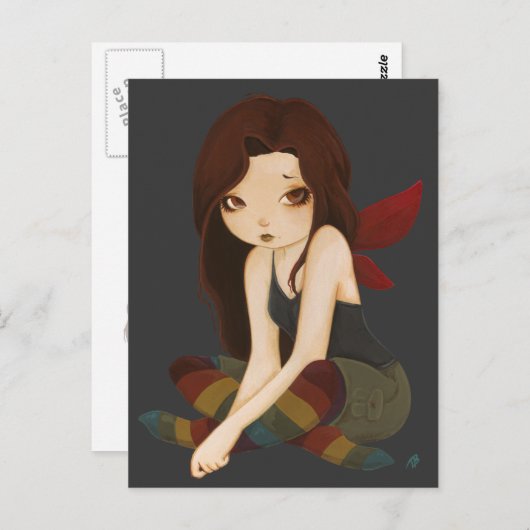 Regenbogen Deck - traurige Fee Postkarte (Vorne/Hinten)