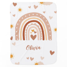 Regenbogen-Decke mit Vornamen - Geschenk Mädchen