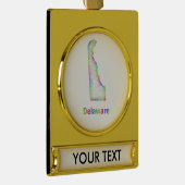 Regenbogen-Delaware-Karte Banner-Ornament Gold (Rechts)
