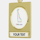 Regenbogen-Delaware-Karte Banner-Ornament Gold (Links)