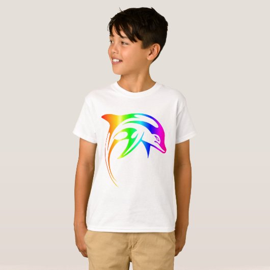 Regenbogen-Delphin T-Shirt (Vorne ganz)