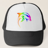 Regenbogen-Delphin Truckerkappe (Vorderseite)