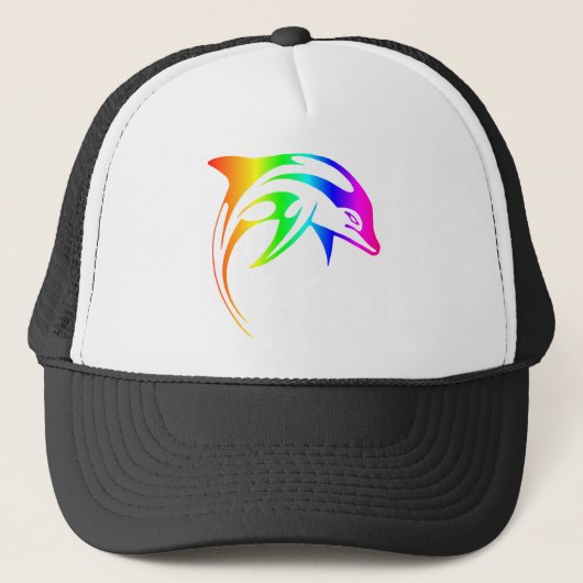 Regenbogen-Delphin Truckerkappe (Vorderseite)