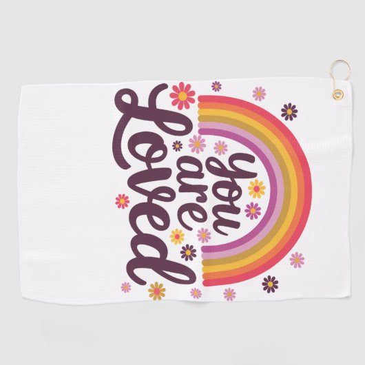 Regenbogen, den Sie lieben Golfhandtuch (Horizontal)