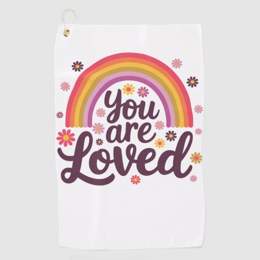 Regenbogen, den Sie lieben Golfhandtuch (Vorderseite)