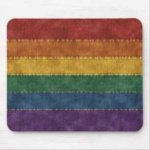 Regenbogen-Denim-Flagge Mousepad