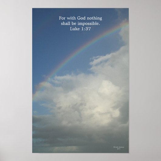 Regenbogen, denn mit Gott ist nichts unmöglich Poster (Vorne)