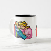 Regenbogen der 1980er Jahre mit Gemini Twins Readi Zweifarbige Tasse (Vorderseite Links)