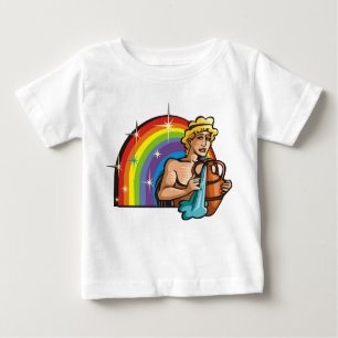 Regenbogen der 1980er mit Aquarius Man mit Wasserv Baby T-shirt