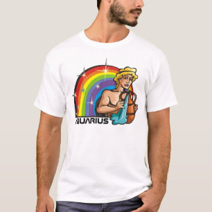 Regenbogen der 1980er mit Aquarius Man mit Wasserv T-Shirt