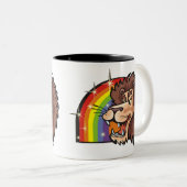 Regenbogen der 1980er mit Leo Lion Zweifarbige Tasse (VorderseiteRechts)