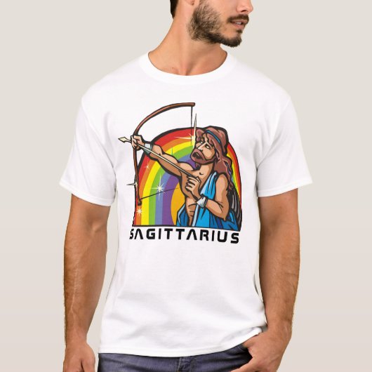 Regenbogen der 1980er mit Sagittarius Archer T-Shirt (Vorderseite)