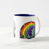 Regenbogen der 1980er mit Scorpio-Skorpion Zweifarbige Tasse (VorderseiteRechts)