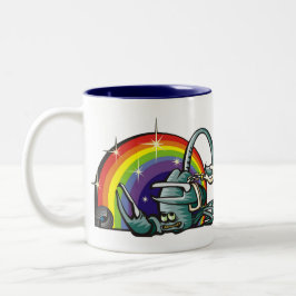 Regenbogen der 1980er mit Scorpio-Skorpion Zweifarbige Tasse