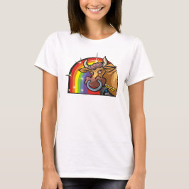Regenbogen der 1980er mit Taurus Bull T-Shirt