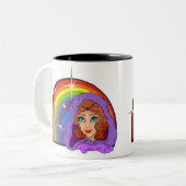 Regenbogen der 1980er mit Virgo Zweifarbige Tasse (Vorderseite Links)
