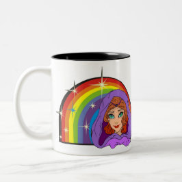 Regenbogen der 1980er mit Virgo Zweifarbige Tasse