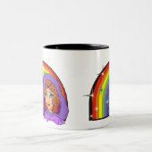 Regenbogen der 1980er mit Virgo Zweifarbige Tasse (Mittel)