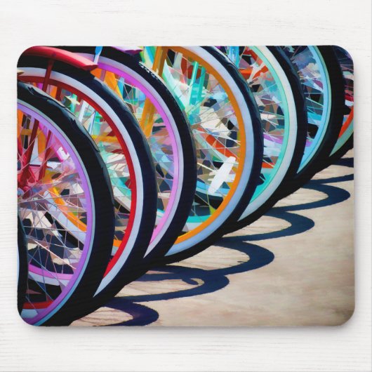 Regenbogen der Fahrräder Mousepad (Vorne)