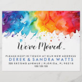 Regenbogen der Farbe Adressänderung wir sind umgez Flyer (Vorne)