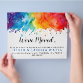 Regenbogen der Farbe Adressänderung wir sind umgez Flyer (Hand)