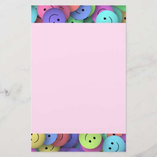 Regenbogen der farbenfrohen glücklichen Gesichter Briefpapier (Vorderseite)