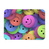 Regenbogen der farbenfrohen glücklichen Gesichter Magnet (Horizontal)