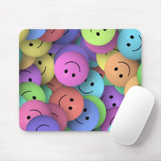 Regenbogen der farbenfrohen glücklichen Gesichter Mousepad (Mit Mouse)
