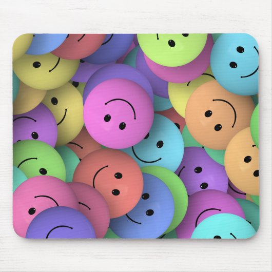 Regenbogen der farbenfrohen glücklichen Gesichter Mousepad (Vorne)