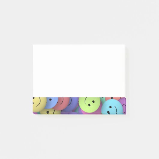 Regenbogen der farbenfrohen glücklichen Gesichter Post-it Klebezettel (Vorderseite)