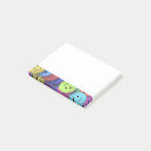 Regenbogen der farbenfrohen glücklichen Gesichter Post-it Klebezettel (angewinkelt)